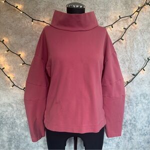 Perfectly imperfect pink Girls mock turtle neck sweater